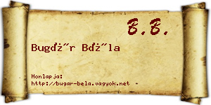 Bugár Béla névjegykártya