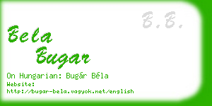 bela bugar business card