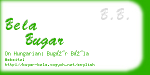 bela bugar business card